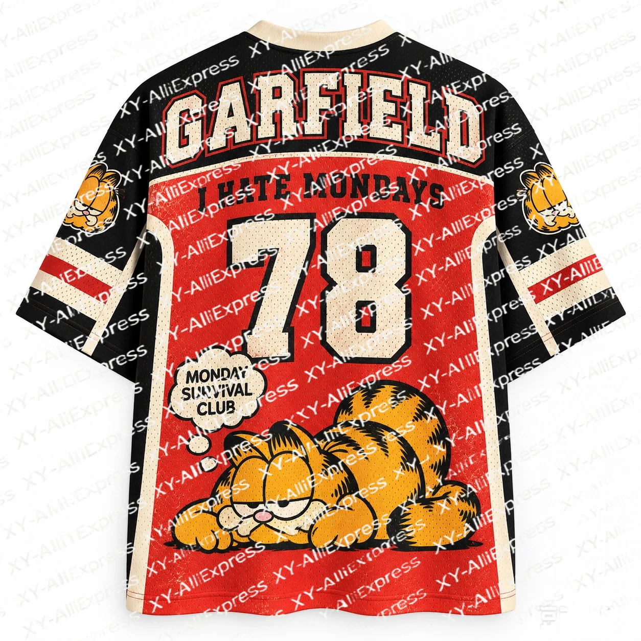 Healing Fun Style Jersey with Lively Lazy Cat Print. Great Gift for Cartoon Lovers, Witty Design To Avoid Duplicate Outfits.