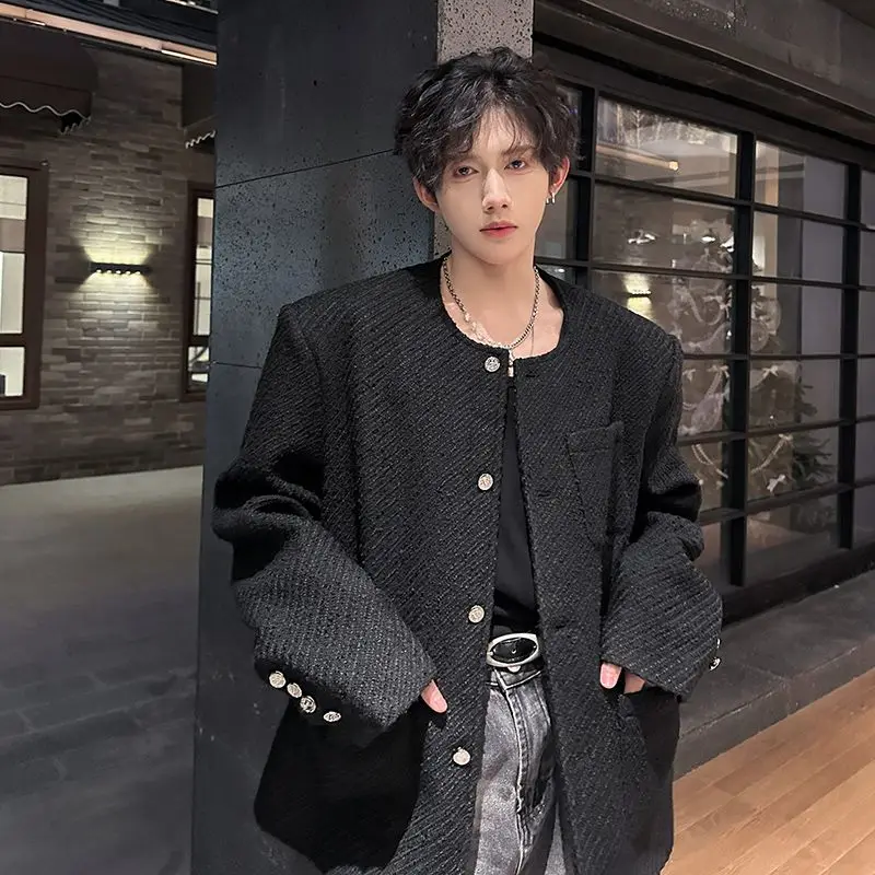 

Faionable Pad Oulder Suit Jaet, мужской весенне-осенний свободный сарафан, универсальный, с высоким круглым дизайном, из полиэфирного волокна