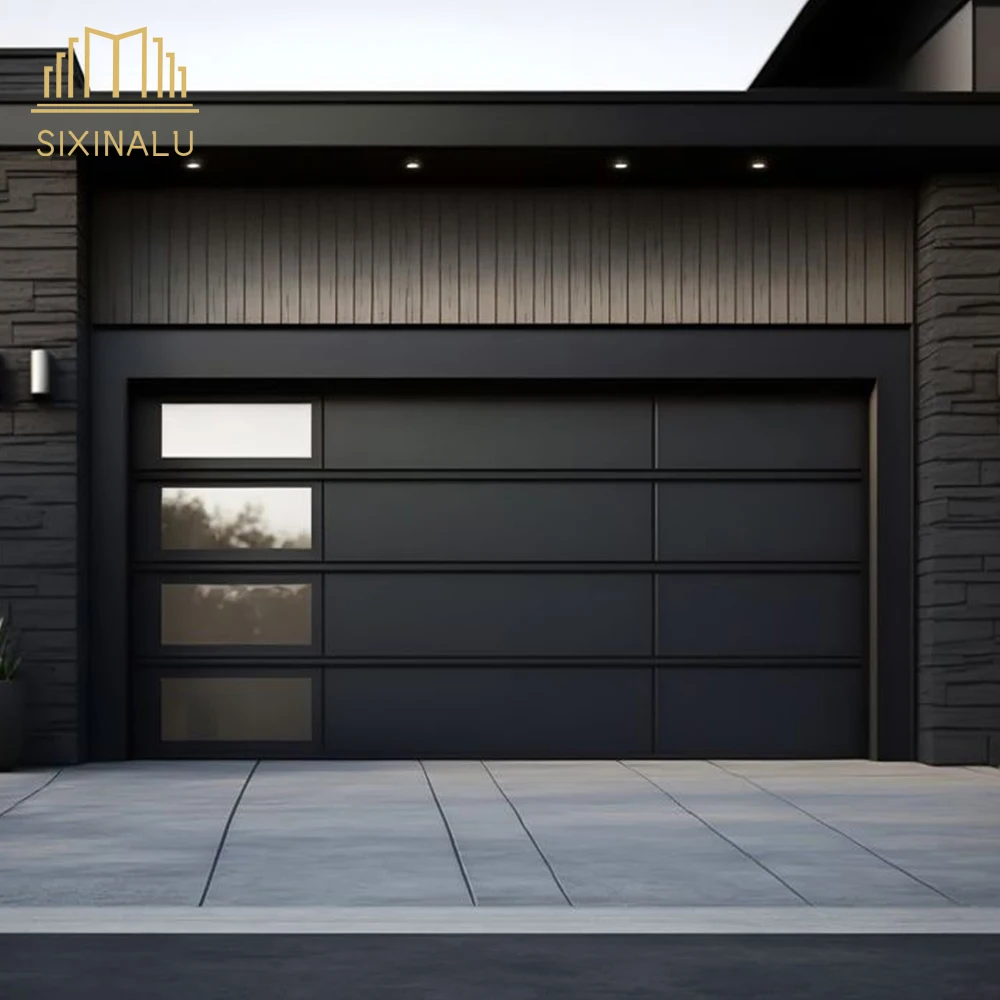 Sixinalu Garage Doors Entry Folding Security Aluminum Building Material Structure Deluxe Manual Lock Bi-fold Door Home Decor