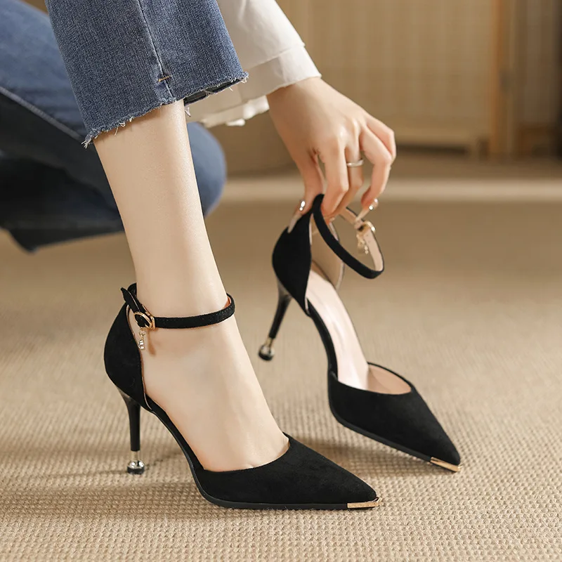 Size 31-43 Newest Style High Heels Sexy Pumps Women Shoes 5/7/9cm Wedding Shoes for Women Bride Shallow Pointed Single Shoes