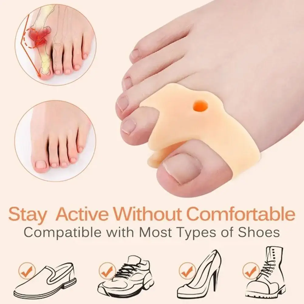 1 Pair Toe Separators To Correct Bunions, Toe Spacers, Bunion Protector Guards Gel for Foot Pain Relief, Calluses & Corns