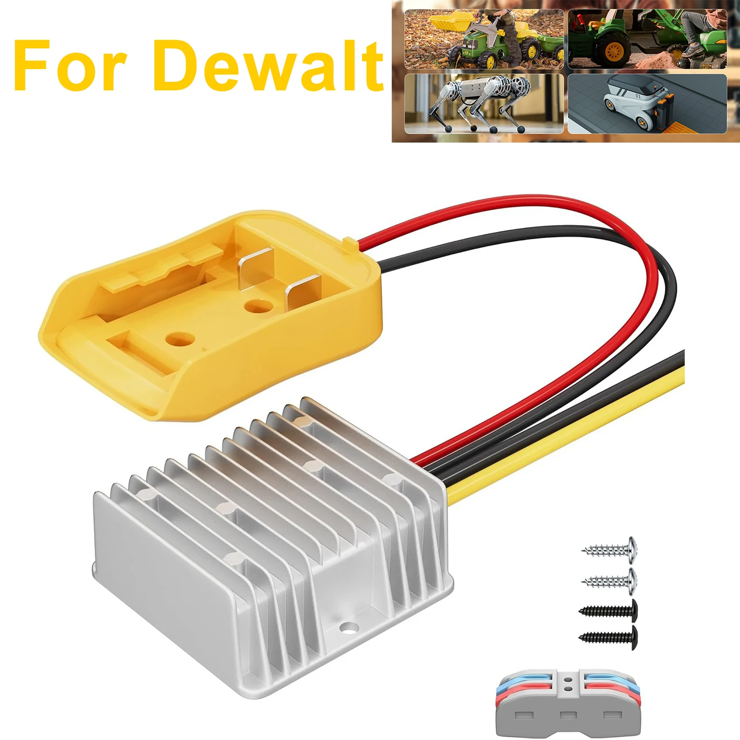 20V to 12V Step Down Converter for DeWalt 20V Battery, 12V 20A 240W DC Automatic Buck Regulator