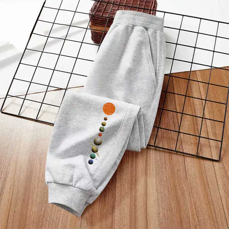 Kinder Frühling Herbst Sweetpants Astronaut Planet Lange Hosen für Baby Jungen Hosen mit Gummiband – Detail 6
