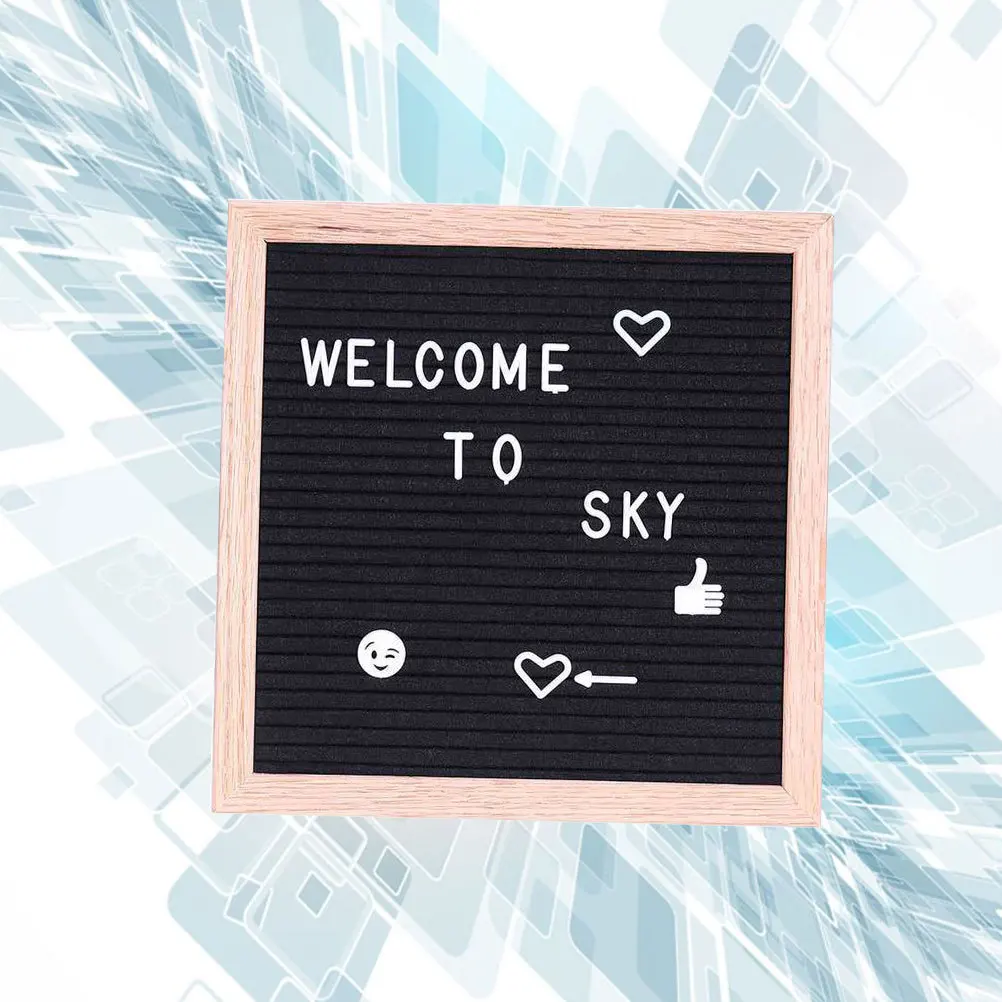 1pc lettera bacheca fai da te feltro lavagna cornice in legno lavagna per display educativo menu promemoria annuncio