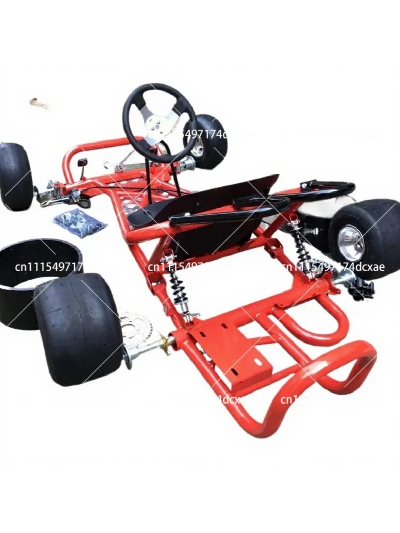 168CC Modified Drift Kart Four Wheeled Motorcycle Full Frame Front Steering Rear Axle 6 Inch Wide Tire