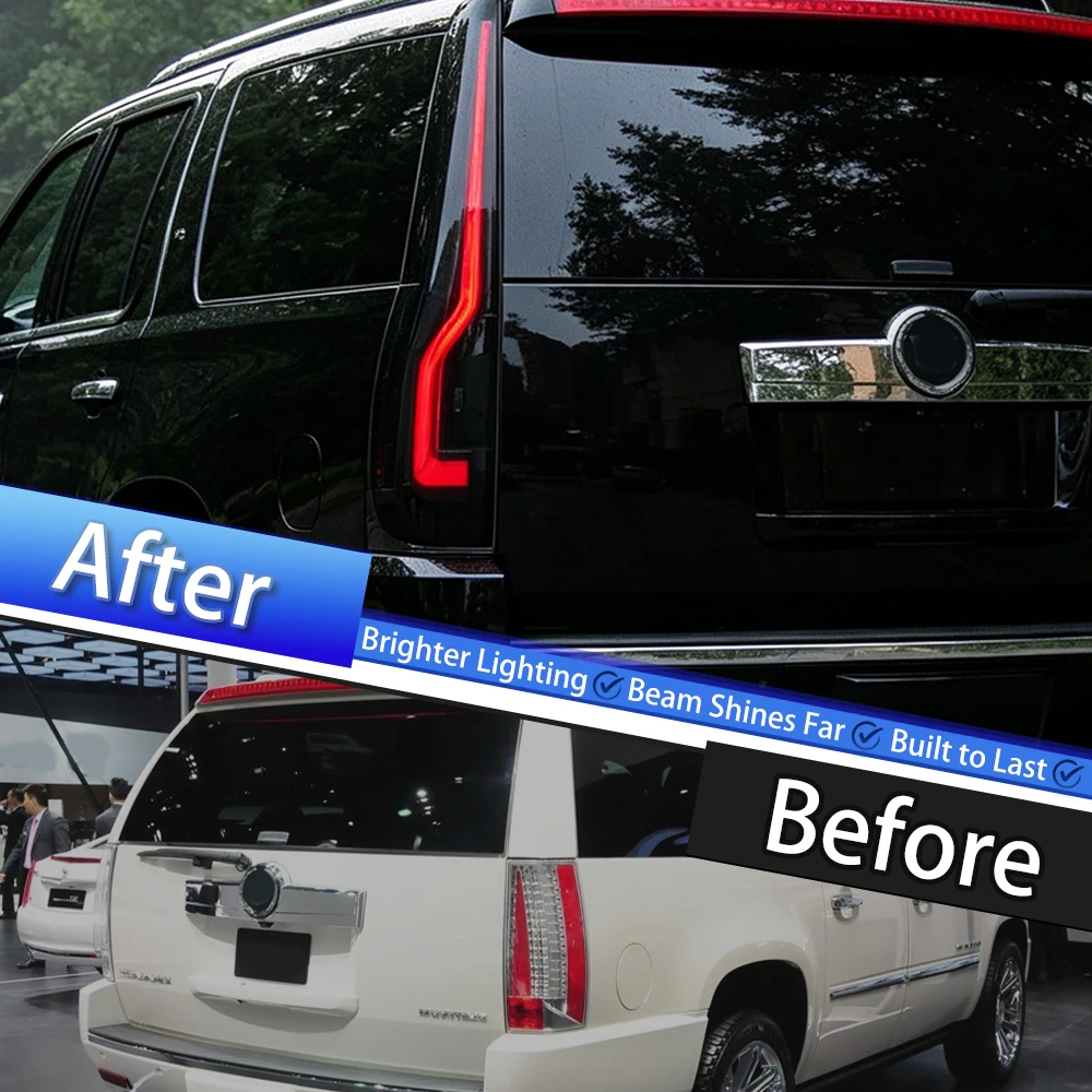 LED Taillight Assembly Rear Lamp for GMC Yukon Cadillac Escalade 2007-2014 Upgrade with DRL Turn Signal Reverse Plug and Play
