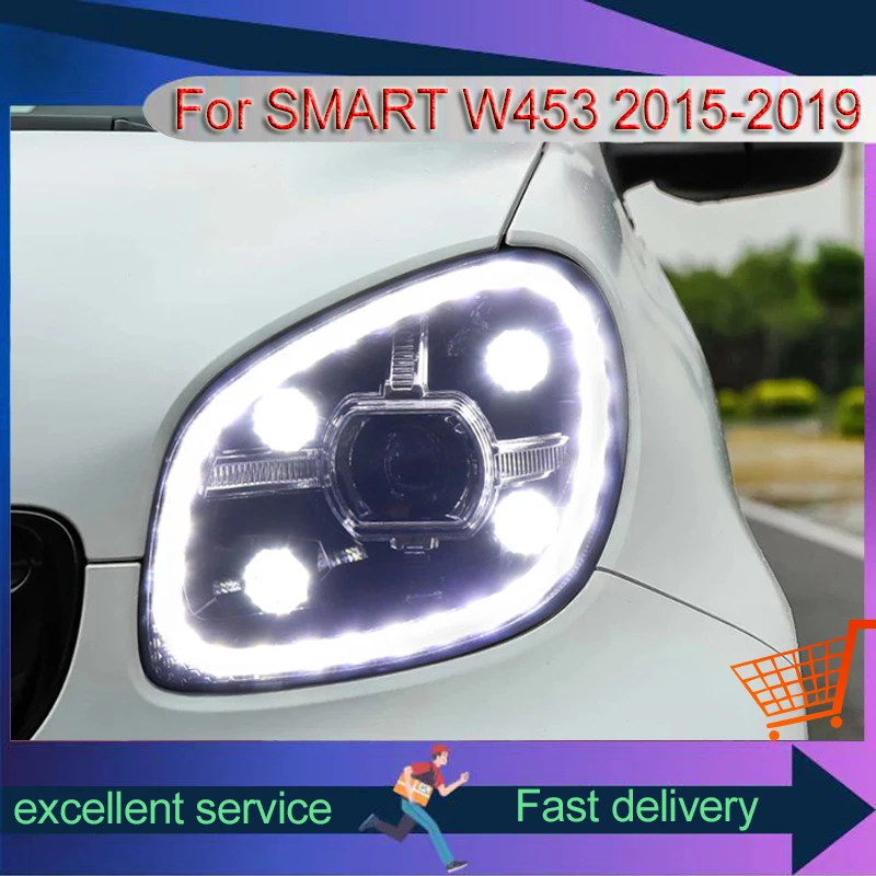 Auto Headlight Suitable For Benz SMART W453 2015-2019 Masonry DRL Full LED Light Source Streaming Turn Signal Refit Assembly