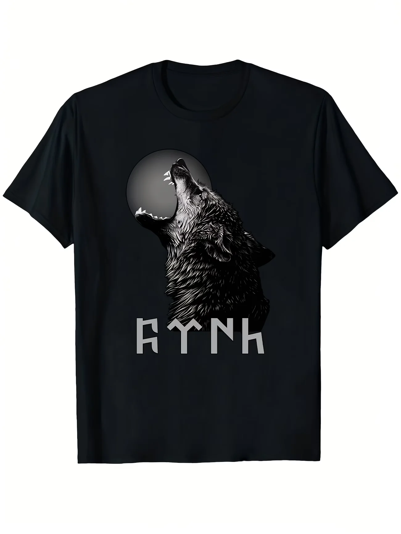Men's Turkish Kurt Wolf & Runic Graphic T Shirt Summer Oversize Tee Women Streetwear Novelty Vintage Y2K grunge Harajuku Casual