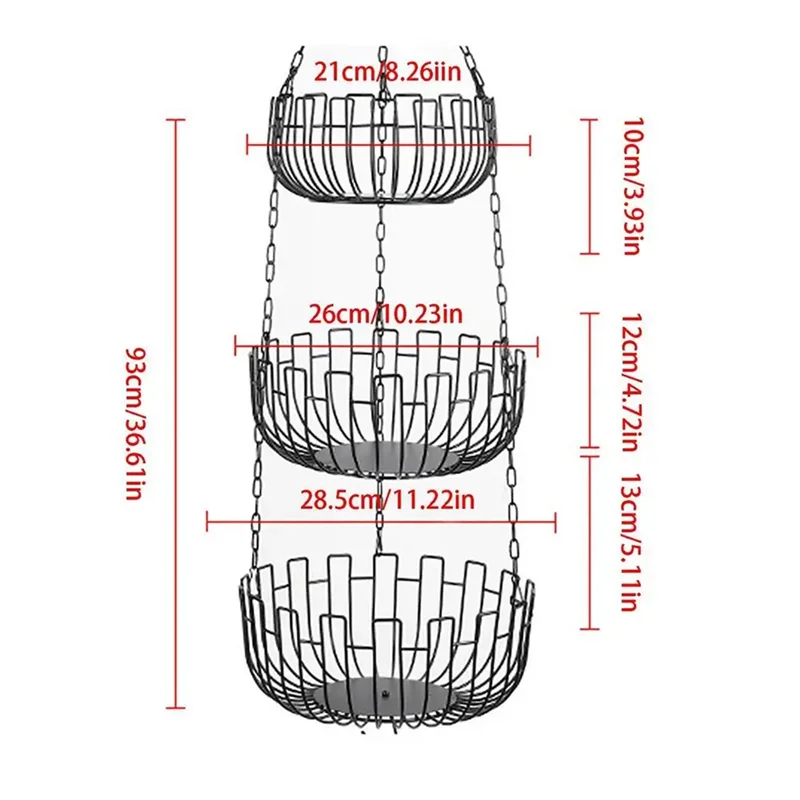 F-3C Корзина для фруктов и овощей Кухонная корзина для фруктов Держатель для фруктов Органайзер для закусок Металлическая корзина для хранения овощей для кухонь