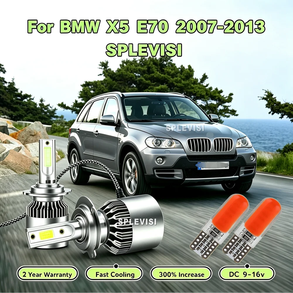 LED 12v Headlmap Dipped Low Beam significantly improve nighttime visibility For BMW X5 E70 2007 2008 2009 2010 2011 2012 2013