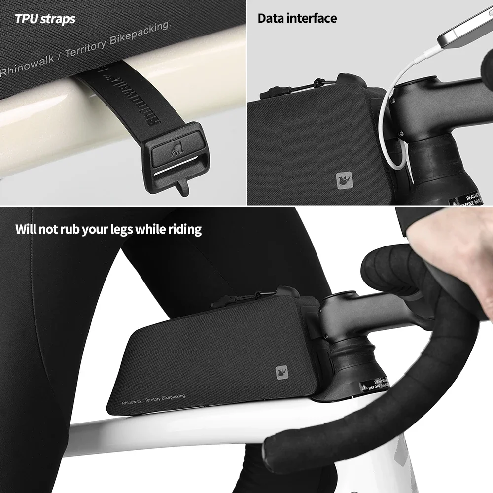 Rhinowalk Bike Top Tube Bag Waterproof Universal Frame Phone Tool Storage Bag Straps & Screws Bikepacking Cycling Accessories image 5