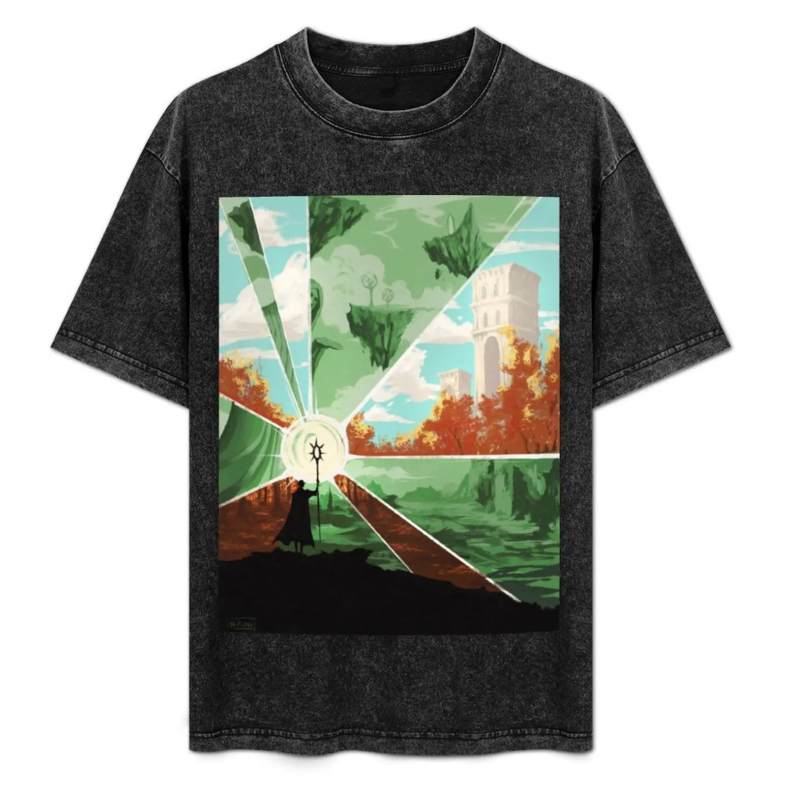 

the world that wakes and the world that dreams T-Shirt vintage graphic tee Funny t-shirt blue archive mens clothing