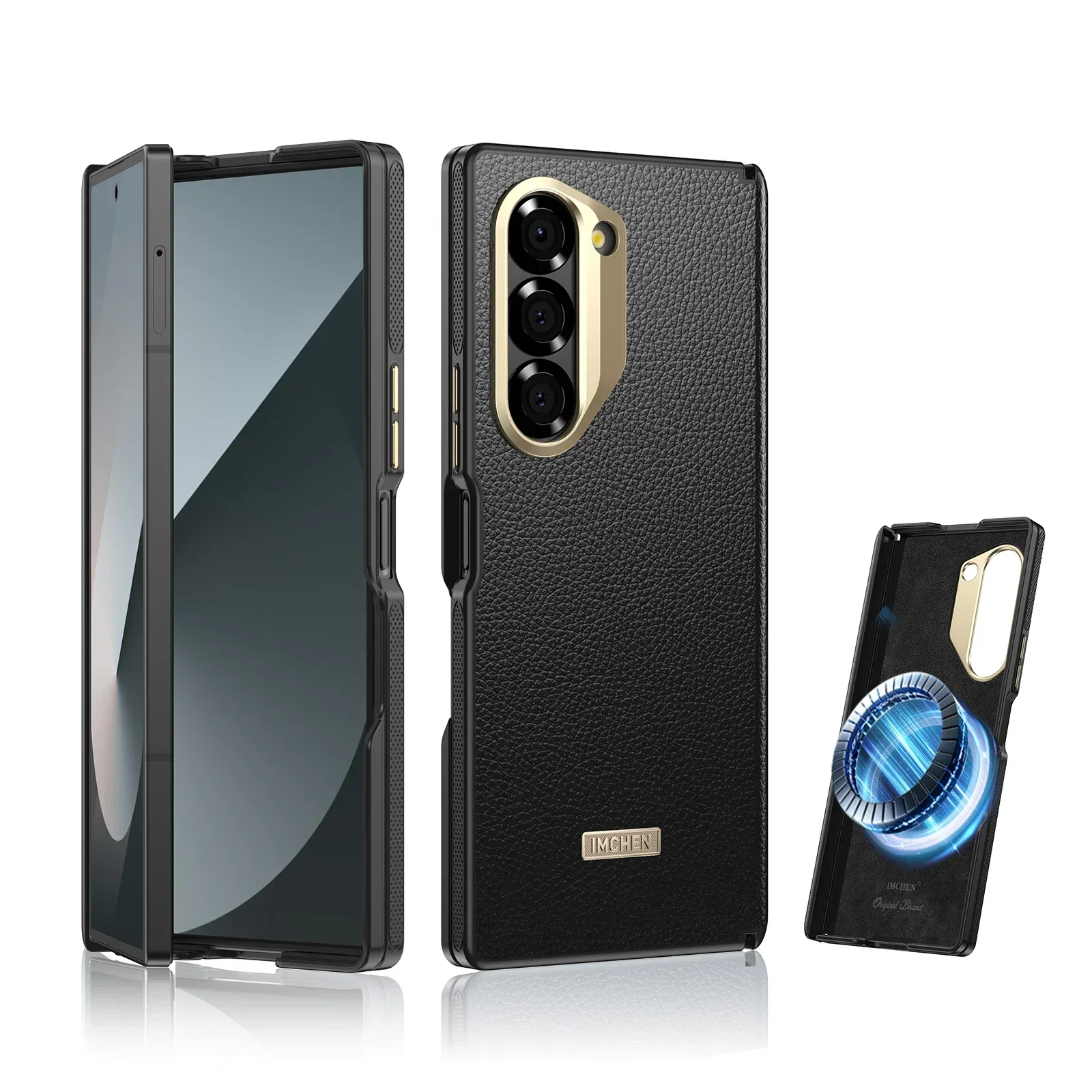 

Магнитный чехол для Samsung Z Fold 5/6/7 — совместимый с беспроводной зарядкой в стиле милитари, защита от падения, защита от царапин