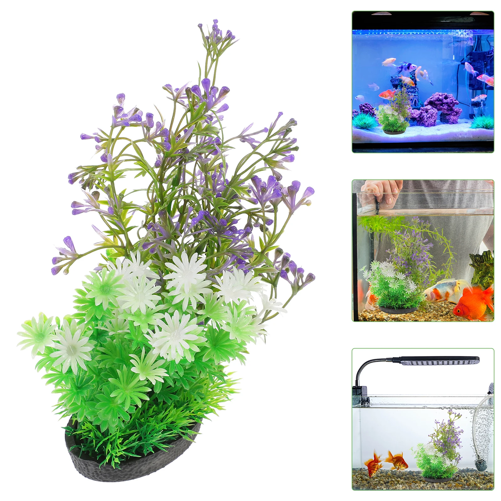 

2pcs Aquarium Water Plants Fish Tank Fake Aquatic Plants Realistic Decorative Ornament For Tank Decoration Landscape Accessories