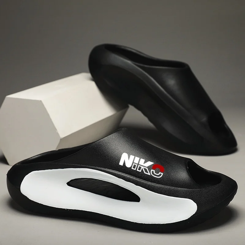 

Летние мужские тапочки на платформе, тапочки с мягкой подошвой из ЭВА, домашние шлепанцы, легкая пляжная обувь, уличные нескользящие женские тапочки