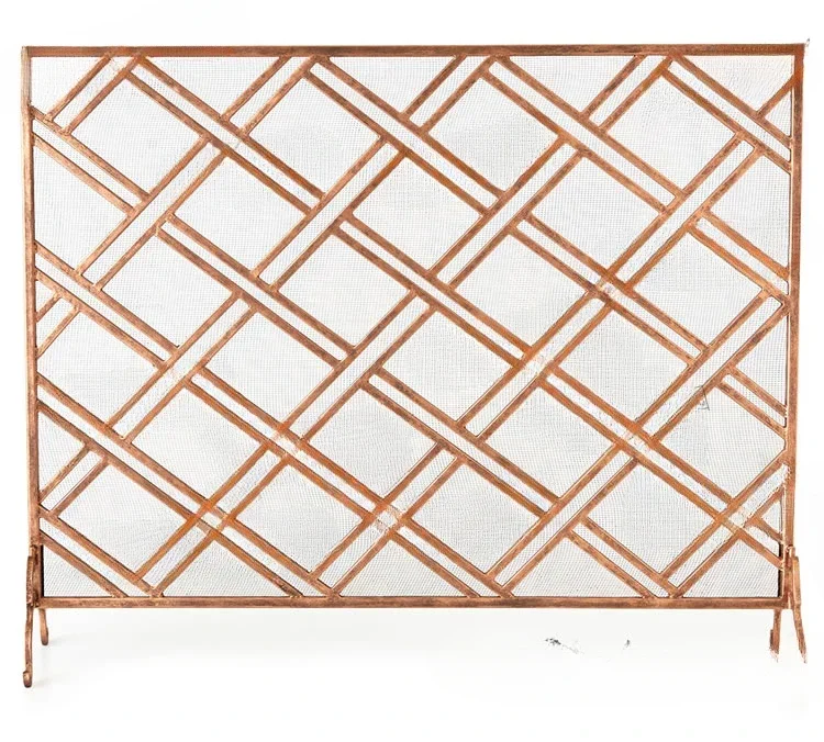 Fireplace frame new white gold Chinese style grid partition, floor to ceiling minimalist decorative cabinet, fashionable ornamen