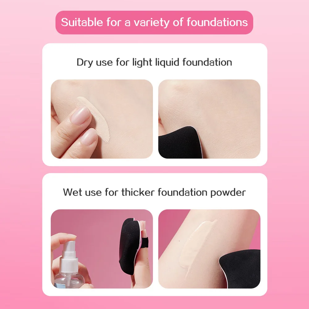 ROCK SWEET algodón de azúcar en forma de corazón, maquillaje suave rosa, suave, húmedo y seco, base líquida en polvo de doble uso