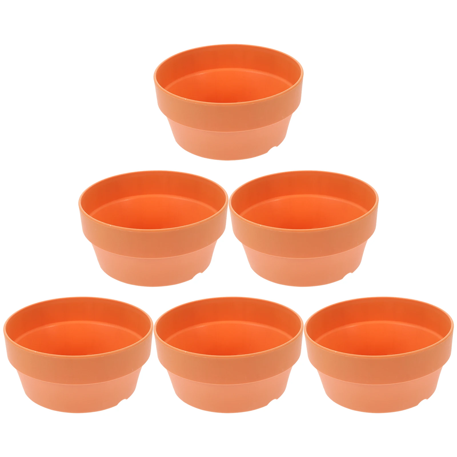 

5 Pcs Plastic Flower Pot Imitation Clay Small Orange Drainage Hole Succulent Planter Garden Supplies Balcony Desk Use