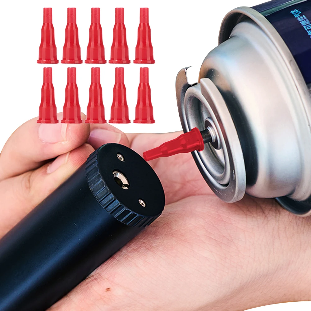 10Pcs Butane Nozzle Adapter Reusable Gas Nozzle Connector Convert Cassette Tank Into Inflatable Tank for Lighter Spray Gun Fill