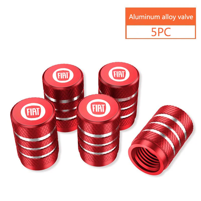 5pcs Car 3D Metal Wheel Tire Valve Cover Core Cap Car Logo For Fiat Ducato 500 500L Panda Grande Punto Lancia Musa Accessories