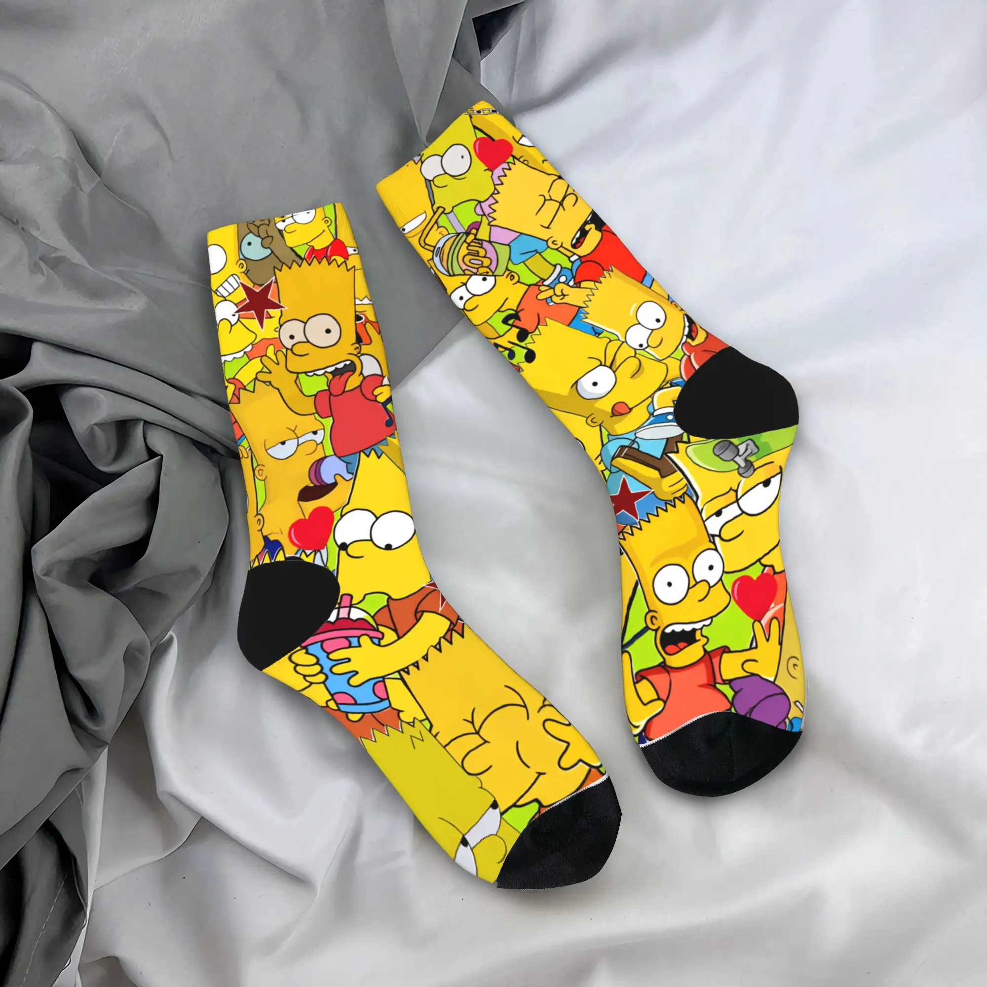 

Unisex Men Socks S-Simpsons Bart Character Collection Stockings Winter Novelty High Quality Socks Printed Skateboard Anti Socks