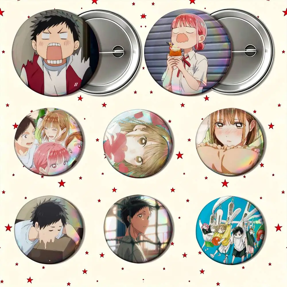 Bestselling Anime Blue Box Enamel Pin Tinplate Round Brooch Cosplay Nijigen Otaku Culture Badge 25mm 32mm 44mm 58mm