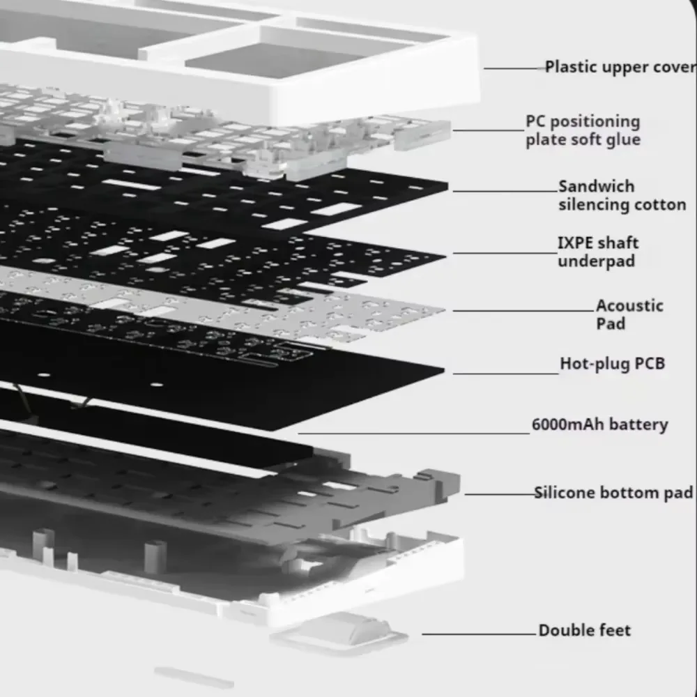 Spider Web Mechanical Keyboard ZH980 3-mode Wired Wireless 2.4G Bluetooth Gaming Keyboards Custom RGB Hot Swap for Office PC