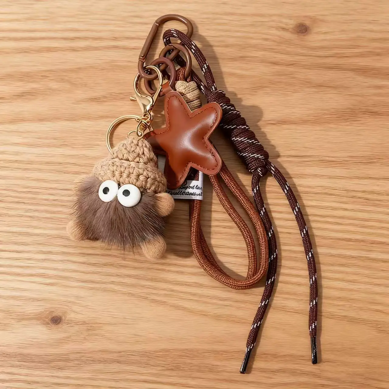 ZAKOL Cute Fashion Coal Fur Ball Doll Keychain Unisex Funny Casual Camera Bag Backpack Pendant Accessories Gift Wholesale