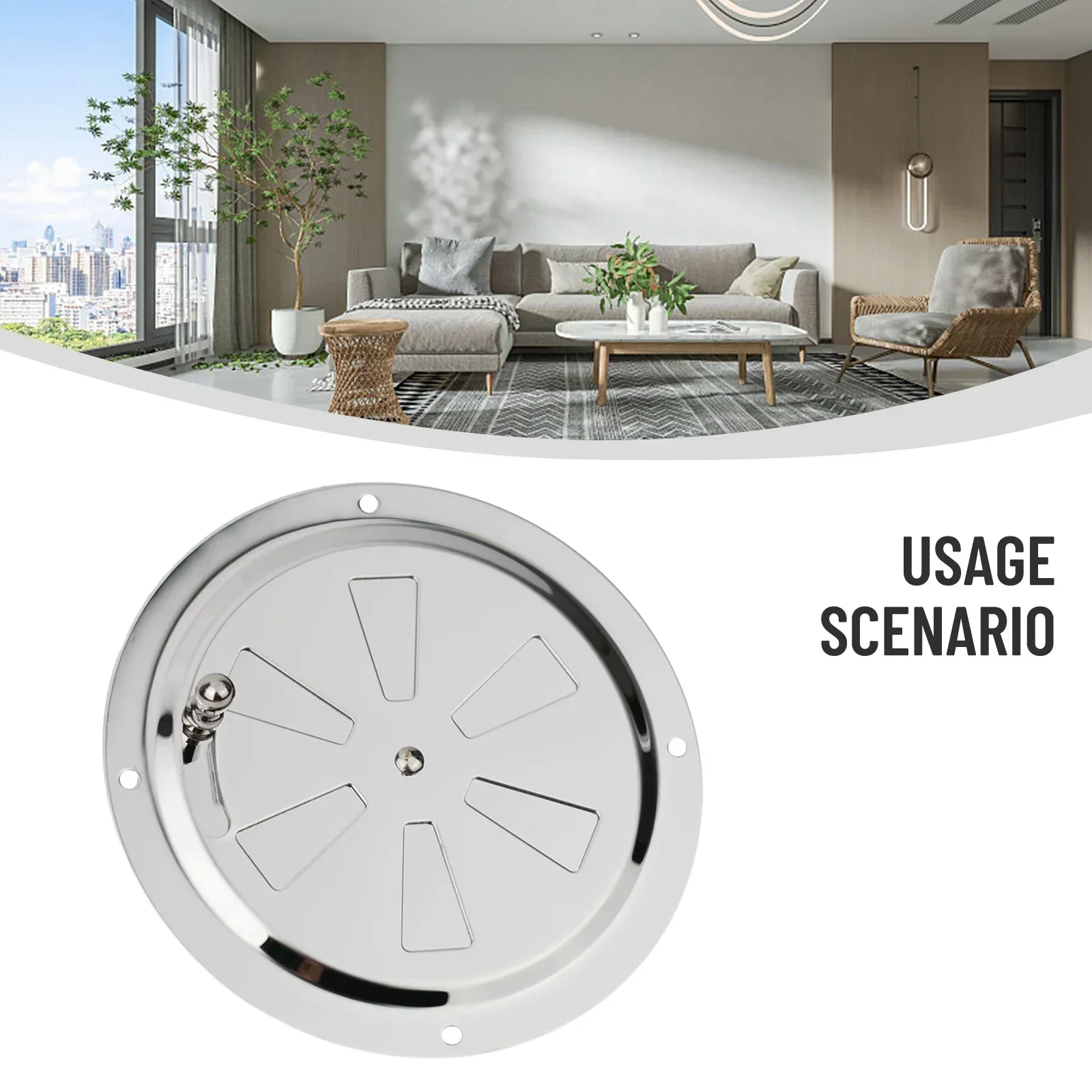 Ventilation Panel Air Vent For Boats Mirror Finish Opening And Closing Side Knob Opening Silver Color Quick Installation