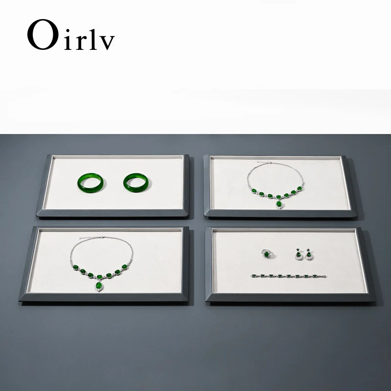 

Oirlv jewelry tray with leather edges and suede velvet interior, an eco-friendly and odorless high-quality jewelry organizer