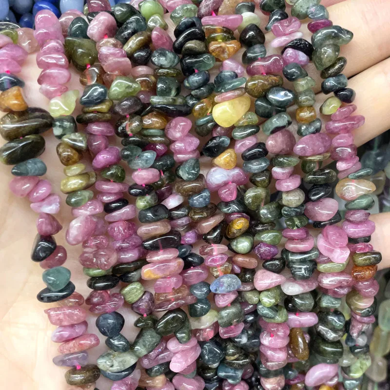 Chips de Larimar irregulares naturales, turmalina, cianita, Charoita, cuentas de piedra de grava de forma libre para fabricación de joyería, accesorios DIY de 5-8MM