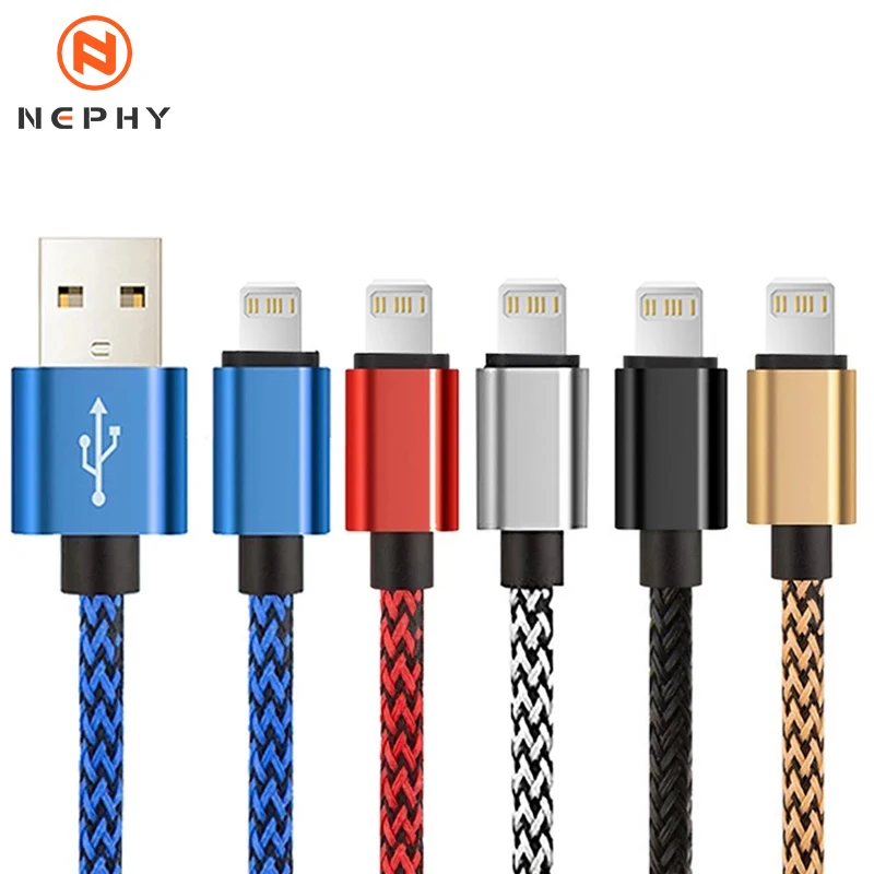 1 متر 2 متر 3 متر USB كابل شاحن البيانات آيفون X XR XS 11 12 13 برو ماكس 6 6S 7 8 14 زائد SE سريع شحن الحبل النايلون مضفر كابل