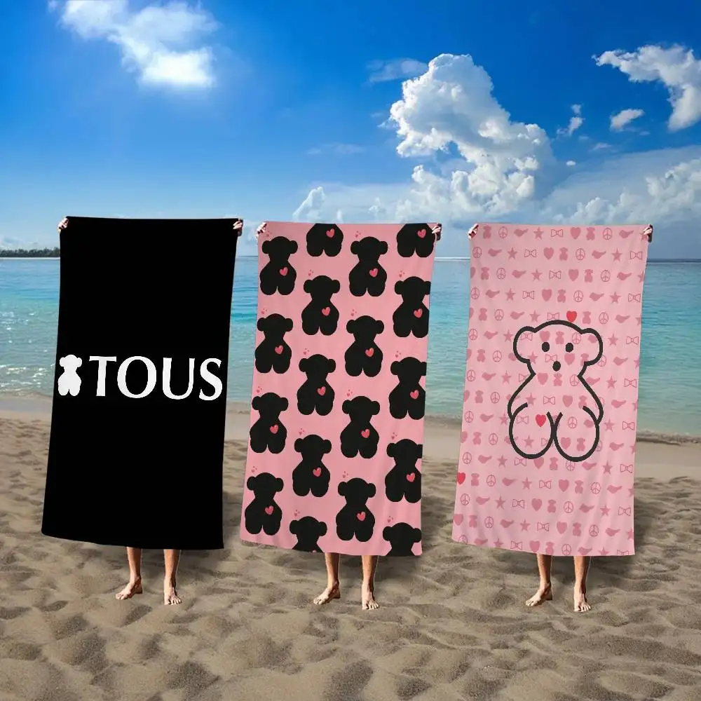 T-TOUSes Toalla de playa de oso para niños Toalla de baño personalizada Toalla de piscina Regalo de vacaciones Regalo de fiesta de picnic