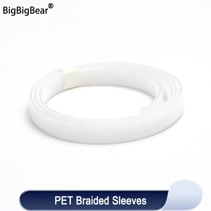 

1~50m PET Braid Sleeve White 2/4/6/8/10/12/14/16/20/25/30/35/40/50/60mm High Density Insulated Snake Skin Cable Wrap Sheath