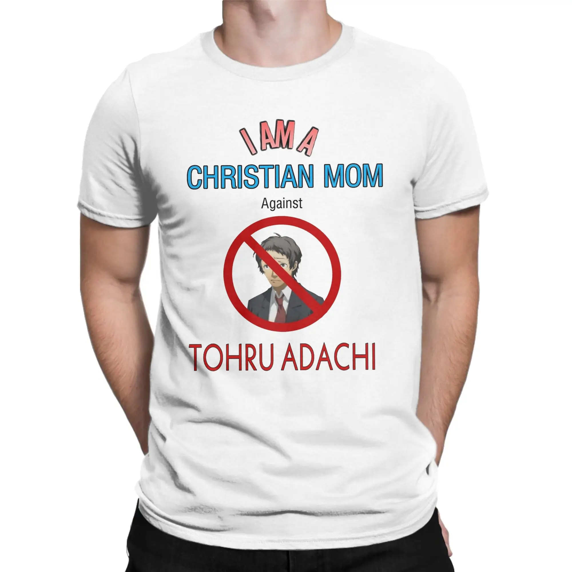 Christian Moms against Tohru Adachi T Shirt Men Women's 100% Cotton Funny T-Shirt Personas Anime Tee Shirt Short Sleeve Clothes
