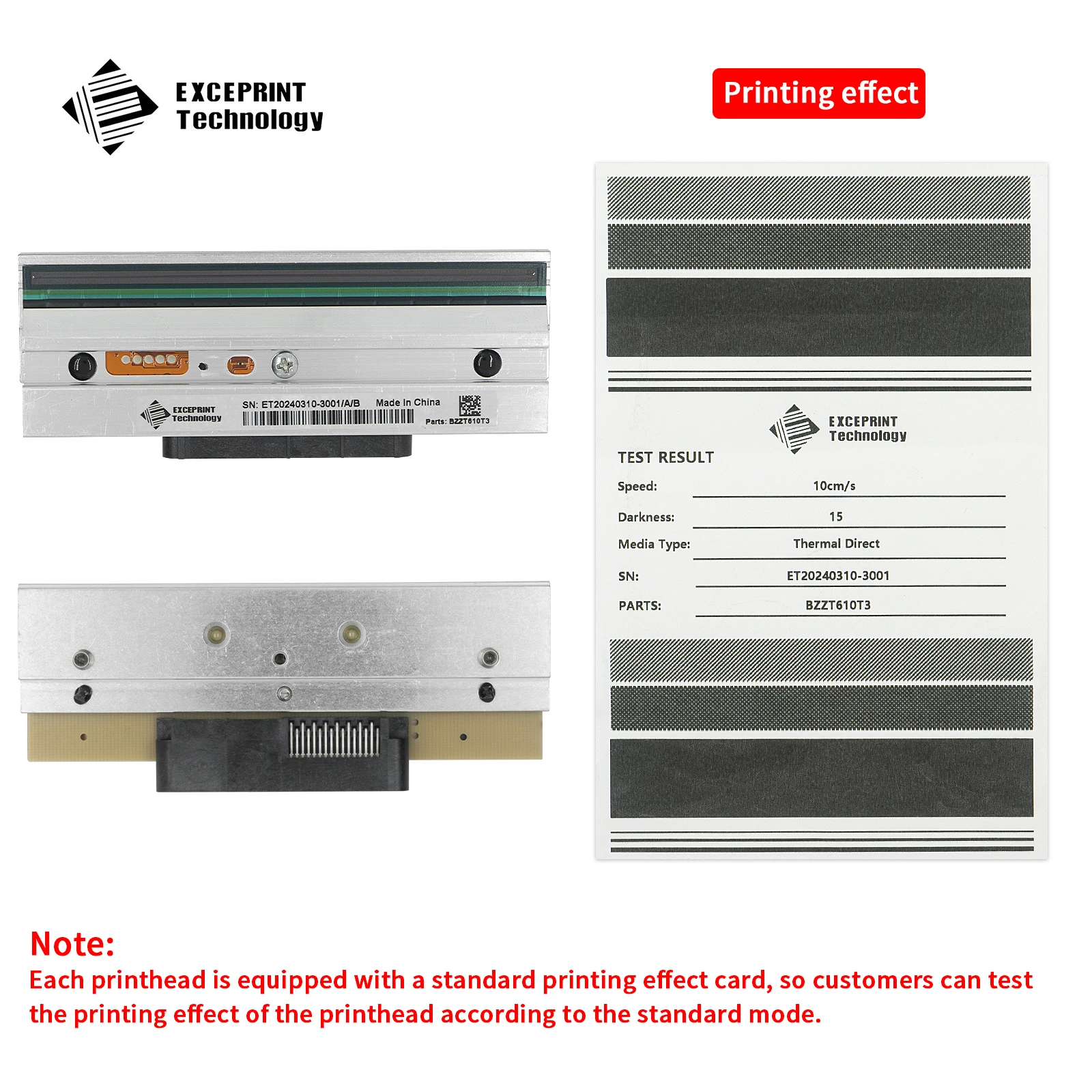 Cabeça térmica para impressora de etiquetas Barcode, Zebra ZT610, P1083320-011, 300dpi, novo