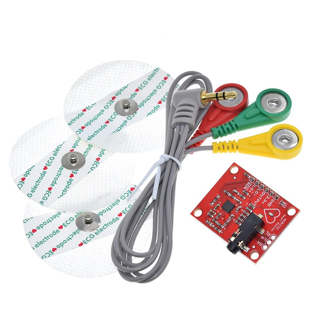 TZT Ecg module AD8232 ecg measurement pulse heart ecg monitoring sensor module kit for Arduino