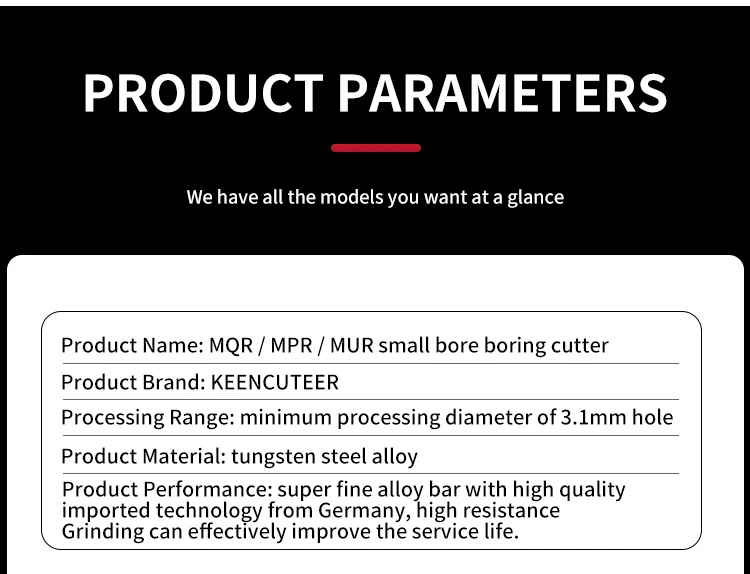 MUR MPR MQR Vollständiges Sortiment an Kleinbohrwerkzeugen Integral-Hartmetall-Innenbohrwerkzeuge CNC Super Seismisch – Detail 10