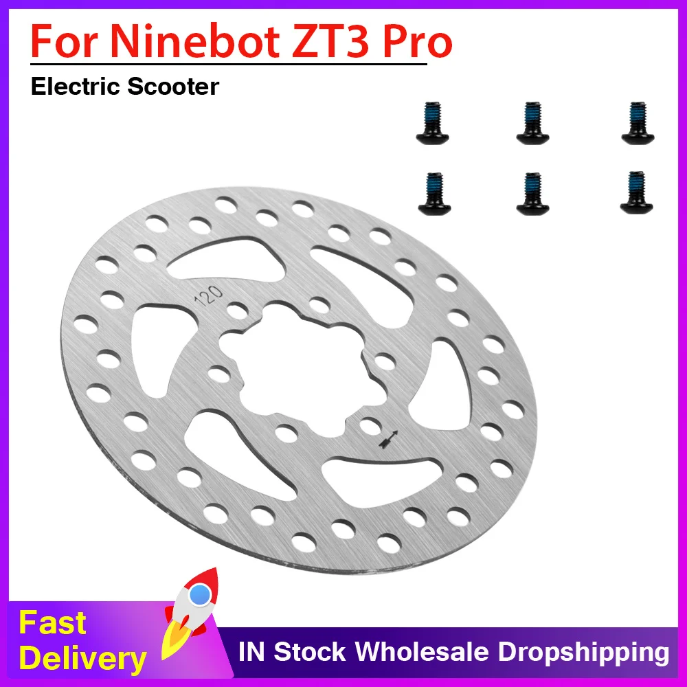 120mm 6 Holes Disc Brake Rotor for Ninebot ZT3 Pro Electric Scooter Silver / Colorful Brake Disc Accessories