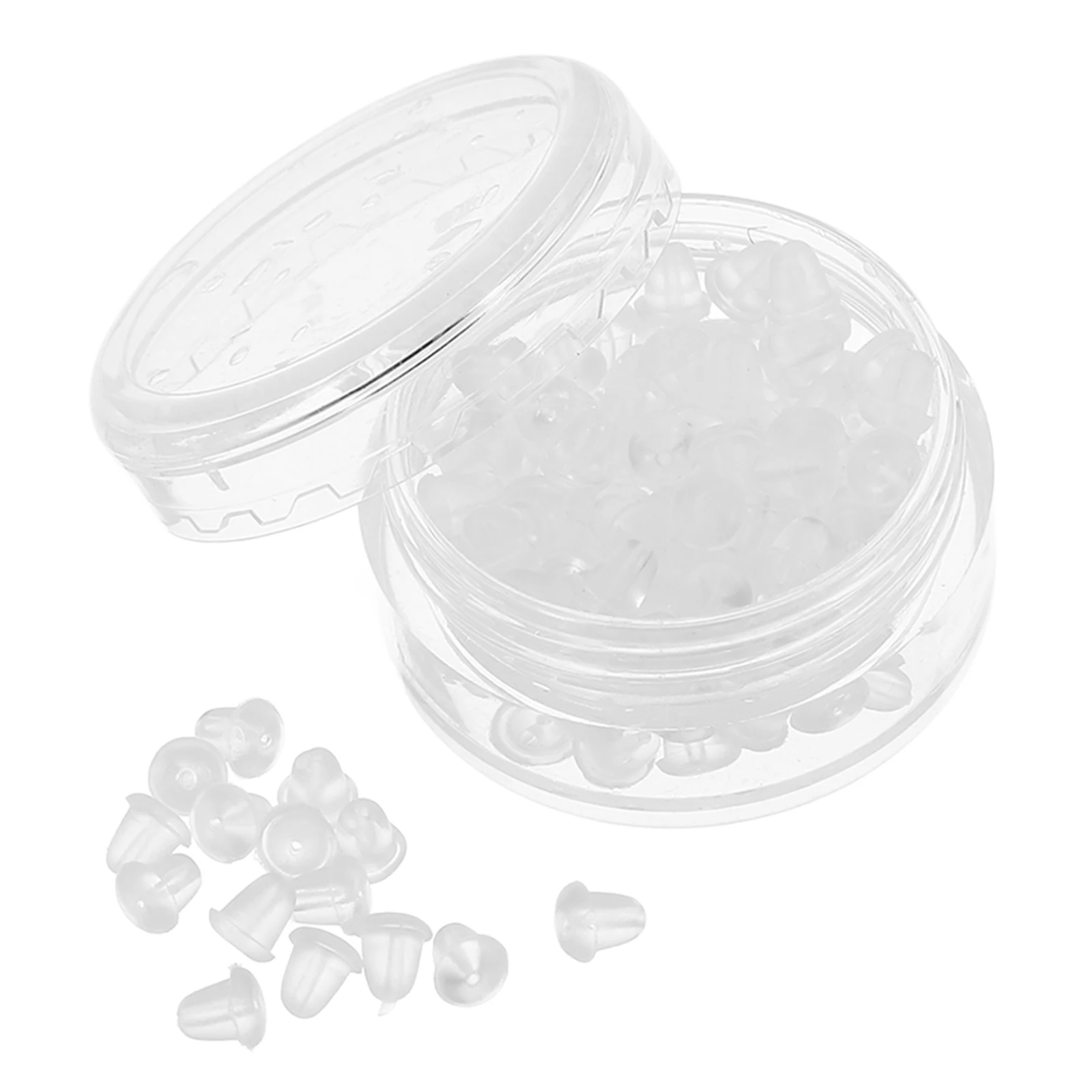 

100pcs Silicone Backs Replacement Secure Clear Soft Earring Stoppers For Studs Hoops Heavy Earrings Women'S Locking Earring