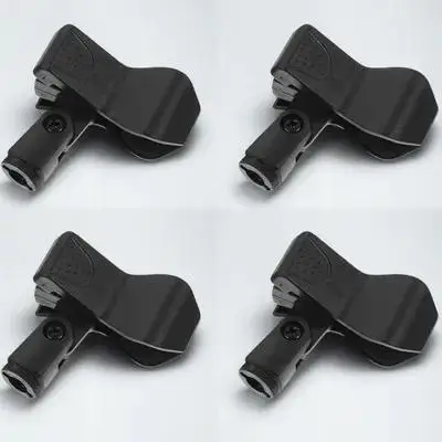 

4 Pcs Microphone Clip Holder Bracket Stand Hanging Adjustable Plastic Black