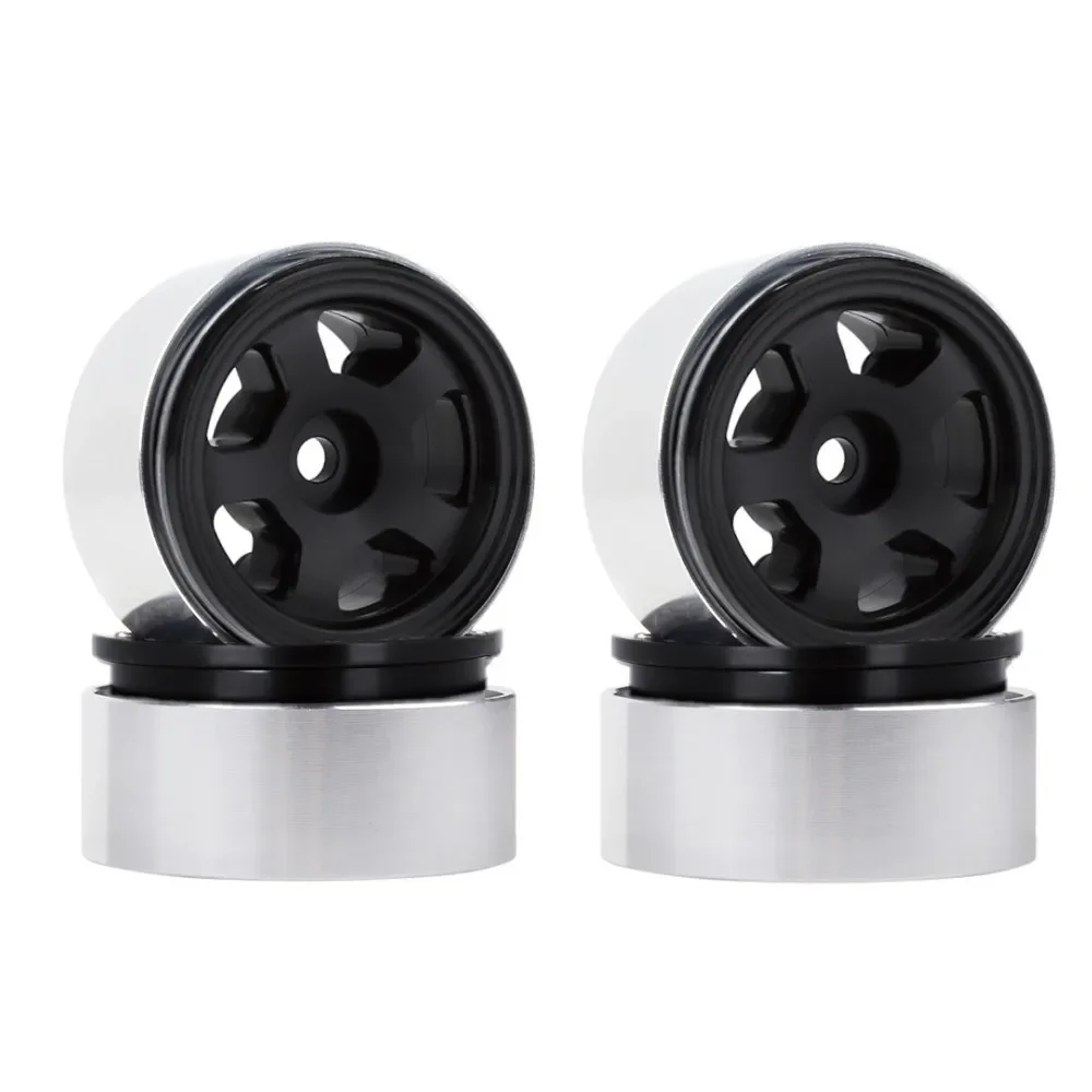 

4PCS 1.0" CNC Metal Beadlock Wheel Rims for 1/24 RC Crawler Car Axial SCX24 90081 AXI00002 Deadbolt Chevrolet B-17 Betty