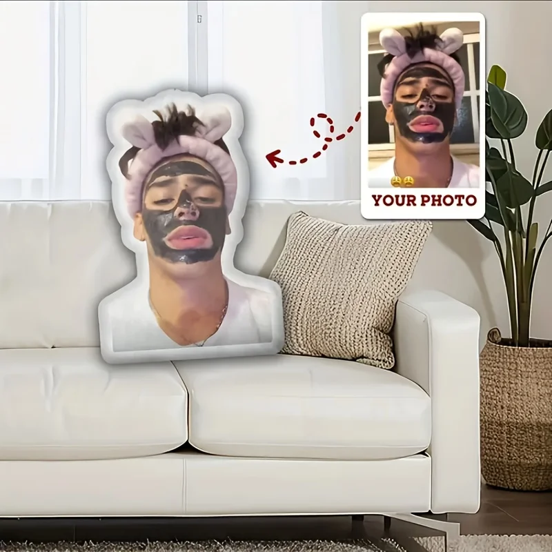 Custom Photo Face Pillow Bust‑Shaped Plush Cushion Funny Novelty Surprise Gift For Friends Lovers Birthday Party Home Sofa Decor