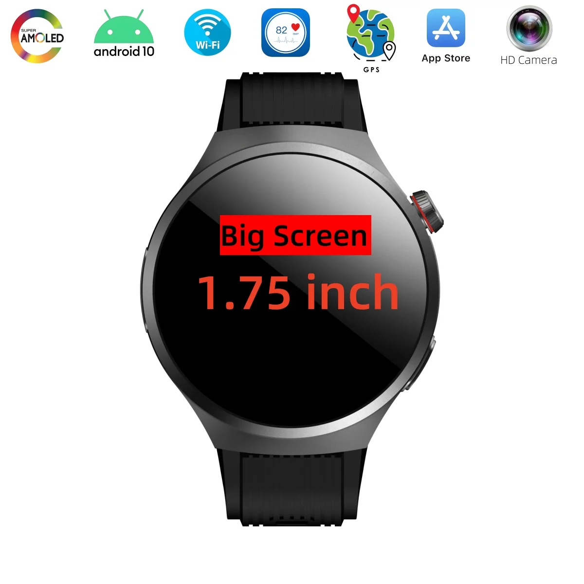 4G Full Netcom VP30 Smartwatch Android 10.0 1.75 inch Amoled 500W HD Camera Health Monitoring GPS WIFI Global Call Smart Watch