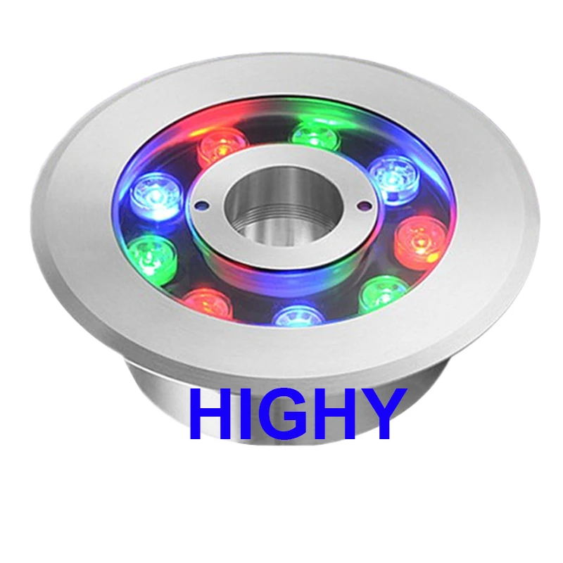 4-wire external control RGB Led fountain light 9W18w Led Pool Light Free DC12V DC24V Underwater Lights Fountains Waterproof Ip68