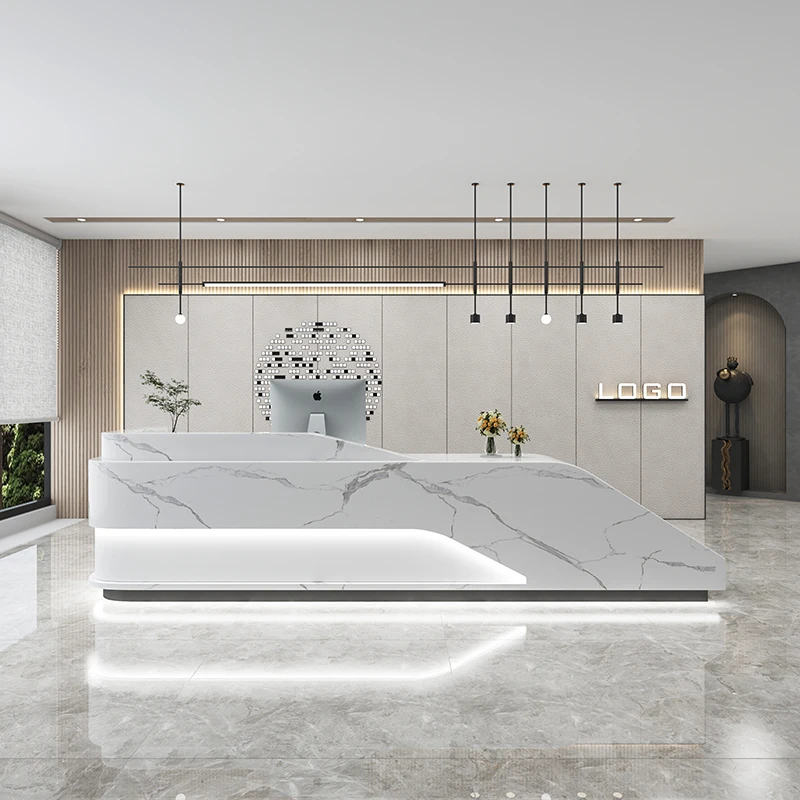 Restaurant Front Desk Reception Counter Barber Classic L Shaped Reception Desks Beauty Salon Mostrador Recepcion Furniture