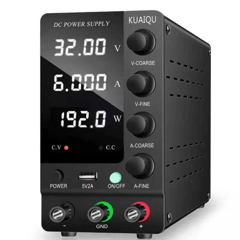 Adjustable Accurately 32V/6A Switch DC Power Supply with Accurate Encoder Adjustment Knob for Measuring,Testing and Repairing