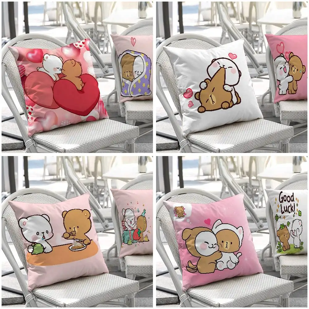 

M-Milk And M-Mocha Pillow Case Throw Pillow Cover Nordic Vintage Style Cushion Covers Home Living Room Sofa Couch Seat Decor