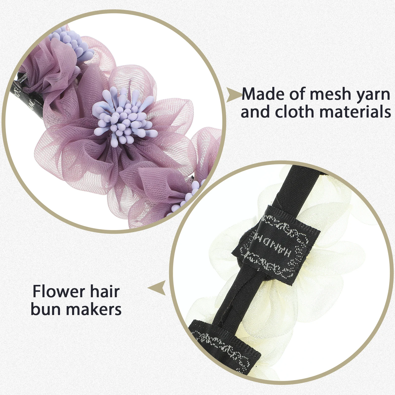 

4Pcs Flower Hair Bun Makers Elegant Hair Donut Ties Comfortable Durable Styling Tools for Women Teens Various Hairstyles