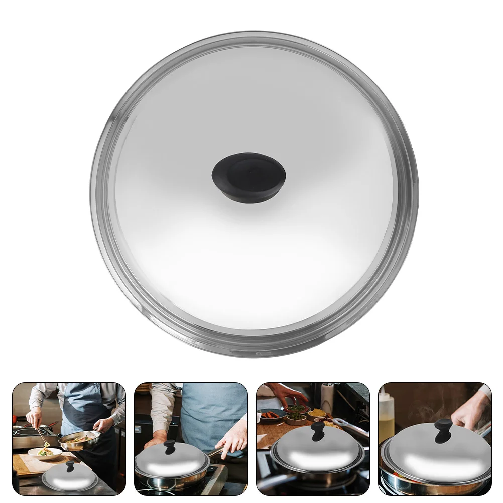 

Hot Pot Cover Wok Stainless Steel Pan Lid Frying Tent Kitchen Supply Multi-function Household Home Child Grilling Accessories